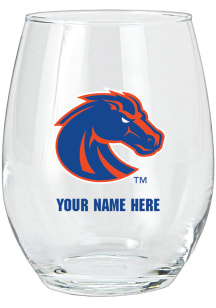 Boise State Broncos Personalized Stemless Wine Glass - Blue