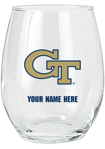 GA Tech Yellow Jackets Personalized Stemless Wine Glass - Navy Blue