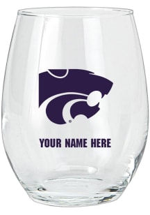 K-State Wildcats Personalized Stemless Wine Glass - Purple