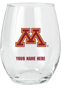 Minnesota Golden Gophers Personalized Stemless Wine Glass - Crimson