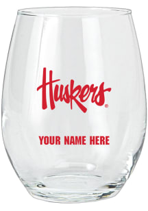 Nebraska Cornhuskers Personalized Stemless Wine Glass - Red