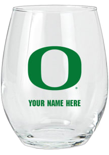 Oregon Ducks Personalized Stemless Wine Glass - Green