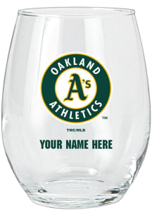 Oakland Athletics Personalized Stemless Wine Glass - Green