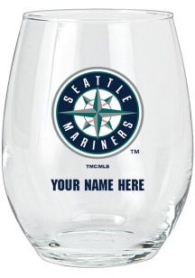 Seattle Mariners Personalized Stemless Wine Glass - Navy Blue
