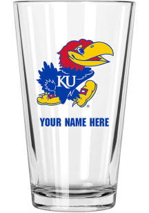 Kansas Jayhawks Personalized Pint Glass - Blue