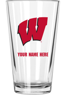 Wisconsin Badgers Personalized Pint Glass - Black