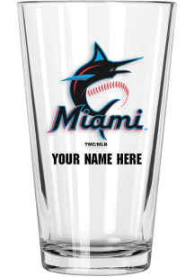 Miami Marlins Personalized Pint Glass - Black
