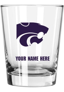 K-State Wildcats Personalized 15oz Double Old Fashioned Rock Glass - Purple