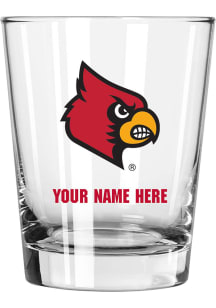 Louisville Cardinals Personalized 15oz Double Old Fashioned Rock Glass - Red
