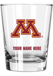 Minnesota Golden Gophers Personalized 15oz Double Old Fashioned Rock Glass - Crimson