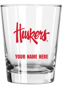 Nebraska Cornhuskers Personalized 15oz Double Old Fashioned Rock Glass - Red