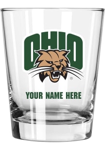 Ohio Bobcats Personalized 15oz Double Old Fashioned Rock Glass - Green