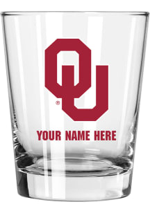 Oklahoma Sooners Personalized 15oz Double Old Fashioned Rock Glass - Crimson