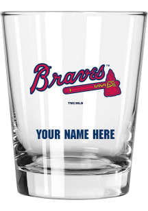 Atlanta Braves Personalized 15oz Double Old Fashioned Rock Glass - Navy Blue