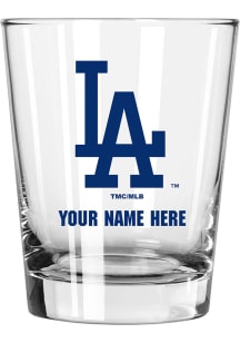 Los Angeles Dodgers Personalized 15oz Double Old Fashioned Rock Glass - Navy Blue