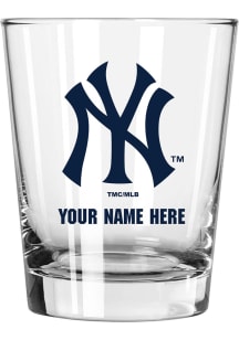 New York Yankees Personalized 15oz Double Old Fashioned Rock Glass - Navy Blue