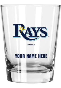 Tampa Bay Rays Personalized 15oz Double Old Fashioned Rock Glass - Navy Blue