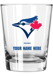 Toronto Blue Jays Personalized 15oz Double Old Fashioned Rock Glass - Blue