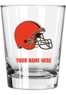 Cleveland Browns Personalized 15oz Double Old Fashioned Rock Glass - White