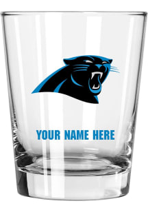 Carolina Panthers Personalized 15oz Double Old Fashioned Rock Glass - Black