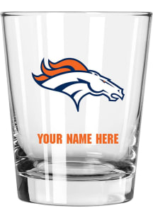 Denver Broncos Personalized 15oz Double Old Fashioned Rock Glass - Navy Blue