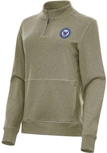 Antigua Navy Womens Olive Crush Qtr Zip