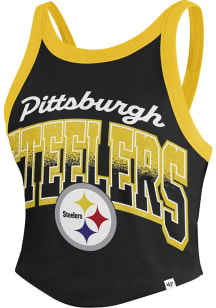 47 Pittsburgh Steelers Womens Black Shimmer Shadow Tank Top