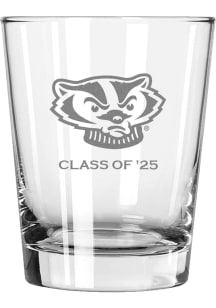 Wisconsin Badgers Class of 2025 15oz Rock Glass - White
