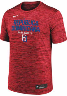 Nike Dominican Republic Red Authentic Collection Velocity World Baseball Classic Short Sleeve T Sh..
