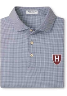 Peter Millar Harvard Crimson Mens Charcoal Border Short Sleeve Fashion Polo