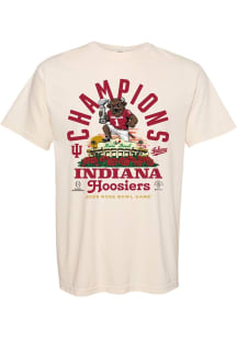 Something Inked Indiana Hoosiers Ivory 2026 Rose Bowl Champions Bison Stadium Short Sleeve T Shirt