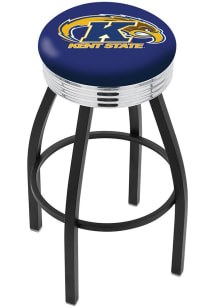 Kent State Golden Flashes 3 Ring Chrome Seat Pub Stool - Black
