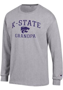 Champion K-State Wildcats Grey Grandpa Jersey Long Sleeve T Shirt