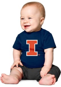Little King Illinois Fighting Illini Infant Primary Logo Short Sleeve T-Shirt Navy Blue