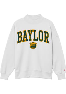 Baylor Bears Womens White Diana Mock Neck Crew Sweatshirt