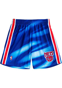 Mitchell and Ness Brooklyn Nets Mens Blue 1990 Swingman Big and Tall Shorts