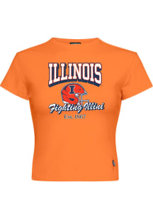 Hype and Vice Illinois Fighting Illini Womens Orange Baby Short Sleeve T-Shirt