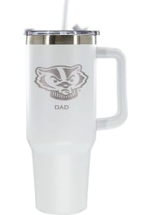 The Memory Company Wisconsin Badgers Dad 40oz Stainless Steel Tumbler - White