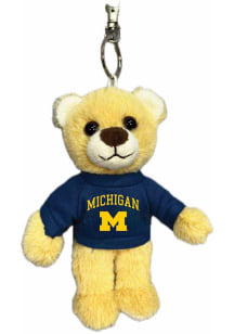 Michigan Wolverines 4.5inch Fluffy Bear Keychain - Yellow