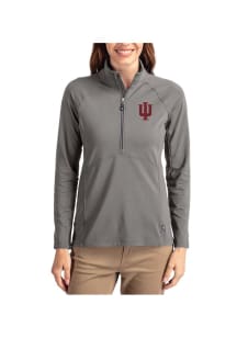 Cutter and Buck Indiana Hoosiers Womens Graphite Adapt Eco Qtr Zip Pullover