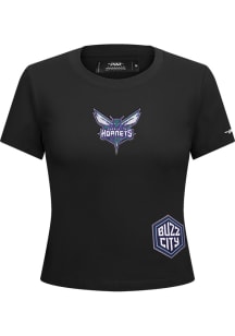 Pro Standard Charlotte Hornets Womens Black Baby Short Sleeve T-Shirt
