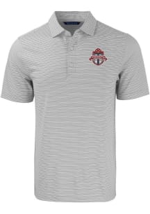 Cutter and Buck Toronto FC Mens Grey Forge Double Stripe Short Sleeve Polo