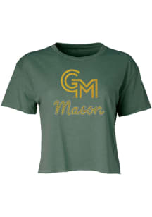 Summit Sportswear George Mason University Womens Green Rhinestone Short Sleeve T-Shirt
