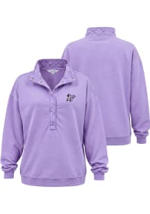 K-State Wildcats Womens Lavender Quilted Snap Qtr Zip