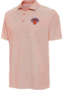 Antigua New York Knicks Mens Orange Pave Short Sleeve Polo