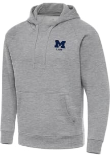 Antigua Michigan Wolverines Mens Grey Victory Law Long Sleeve Hoodie