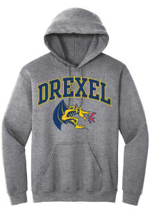 Summit Sportswear Drexel Dragons Mens Graphite Arch Logo Long Sleeve Hoodie