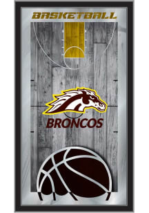 Western Michigan Broncos Basketball Hanging Back Bar Mirror