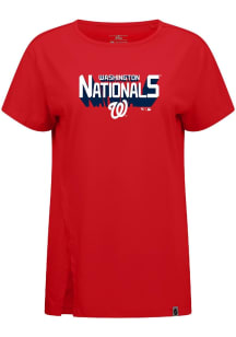 Levelwear Washington Nationals Womens Red Influx Retro 3D Short Sleeve T-Shirt