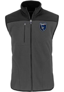 Cutter and Buck San Jose Earthquakes Mens Graphite Cascade Sherpa Sleeveless Jacket